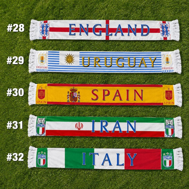 Echarpe de supporter de football en tricot à franges aux couleurs de l'équipe nationale les jours de match