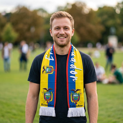 Echarpe de supporter de football en tricot à franges aux couleurs de l'équipe nationale les jours de match