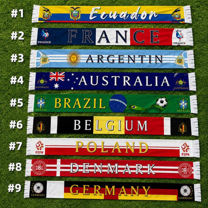Echarpe de supporter de football en tricot à franges aux couleurs de l'équipe nationale les jours de match