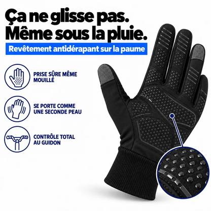 Gants de vélo thermiques d'hiver, coupe-vent et tactiles