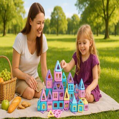 Jeu de construction magnétique - Jeu aimanté ChateauxReves™ - Rondor
