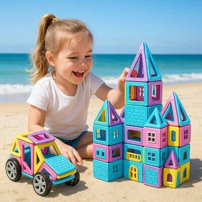 Jeu de construction magnétique - Jeu aimanté ChateauxReves™ - Rondor