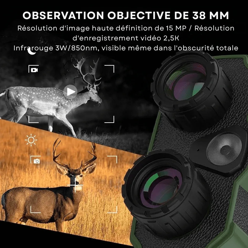 Jumelles Vision Nocturne HD 500m Militaire –Zoom 12x & Batterie Longue Durée - Rondor