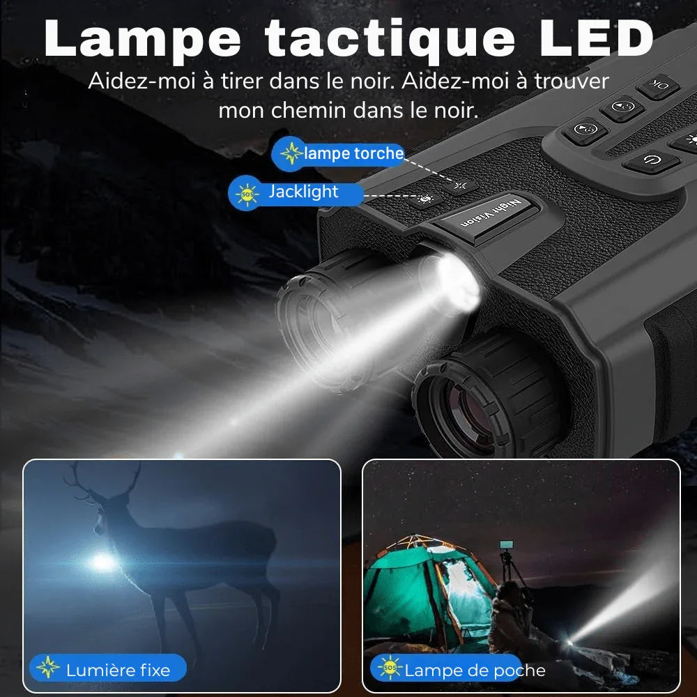 Jumelles Vision Nocturne HD 500m Militaire –Zoom 12x & Batterie Longue Durée - Rondor