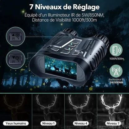 Jumelles Vision Nocturne Infrarouge 300M avec Zoom 8X - Rondor - Rondor