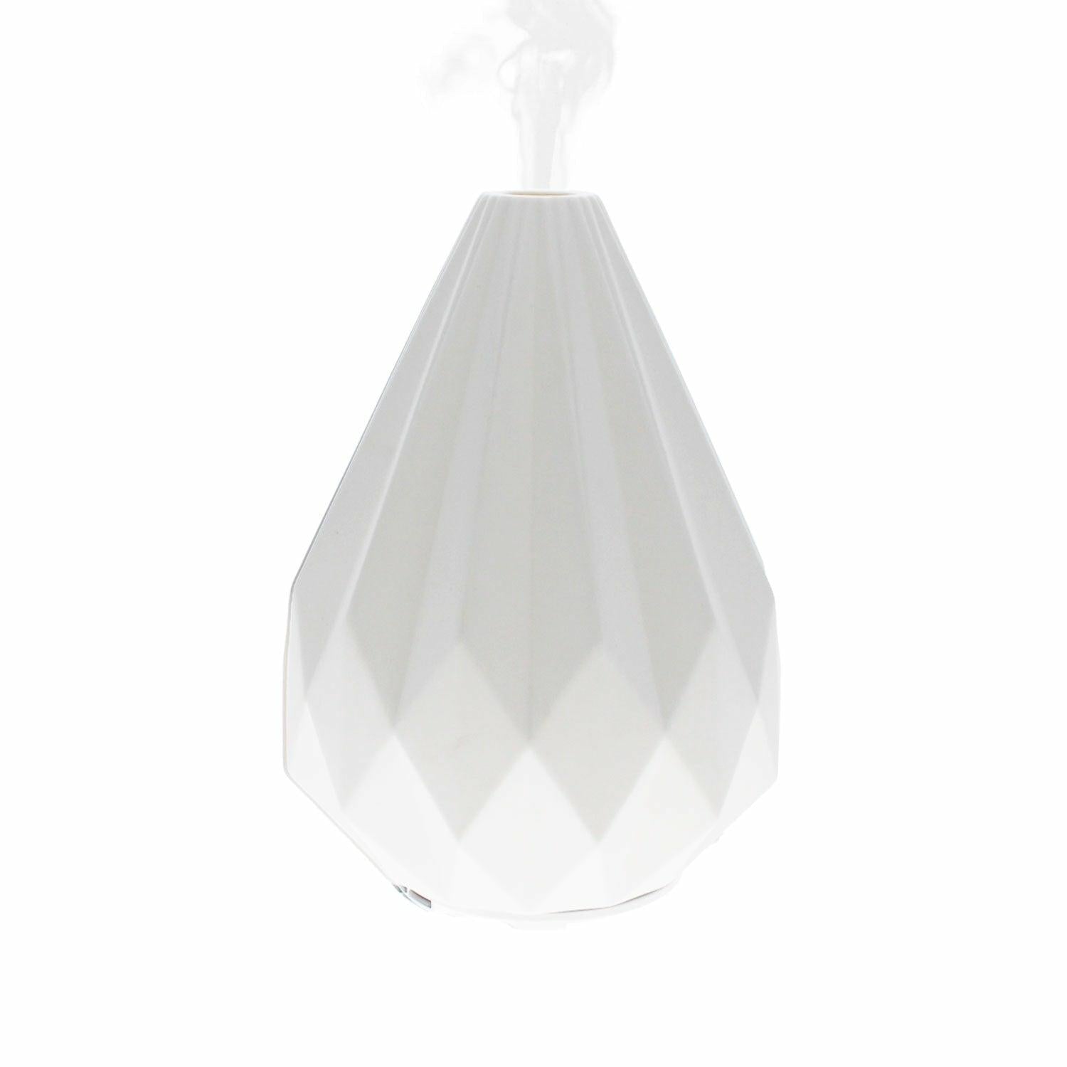 Aroma-Diffusor aus Keramik | Ultraschall-Luftbefeuchter mit Fernbedienung, Atemlicht und zwei Nebelmodi