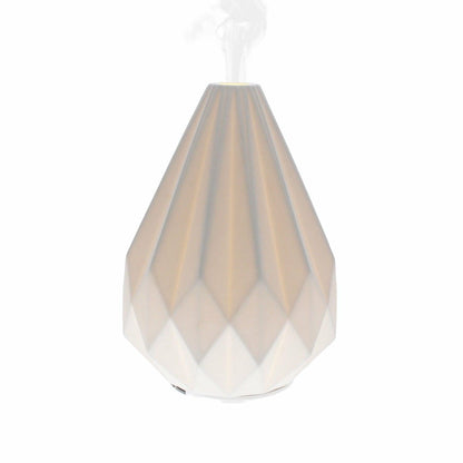 Aroma-Diffusor aus Keramik | Ultraschall-Luftbefeuchter mit Fernbedienung, Atemlicht und zwei Nebelmodi