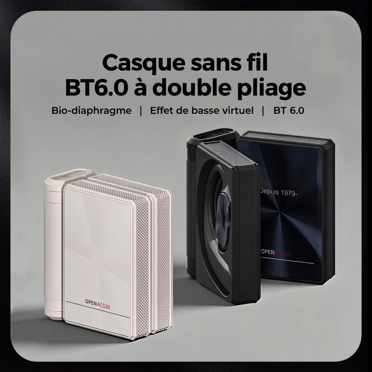 Écouteurs sans fil Bluetooth 6.0 à réduction de bruit – 145H d'autonomie, étanches IPX5, sport
