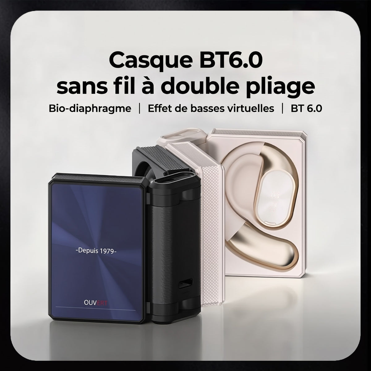 Écouteurs sans fil Bluetooth 6.0 à réduction de bruit – 145H d'autonomie, étanches IPX5, sport