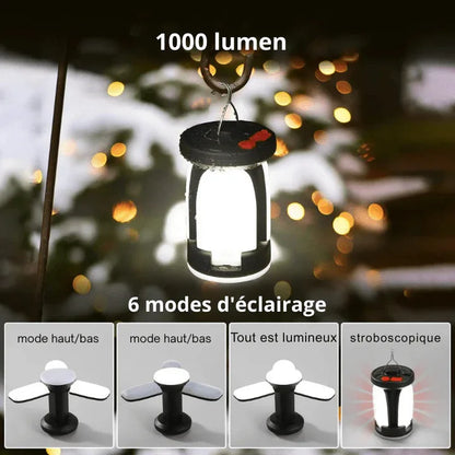 Lampe de Camping Solaire Rechargeable HENGYU – 1000 Lumens, Power Bank Intégrée - Rondor