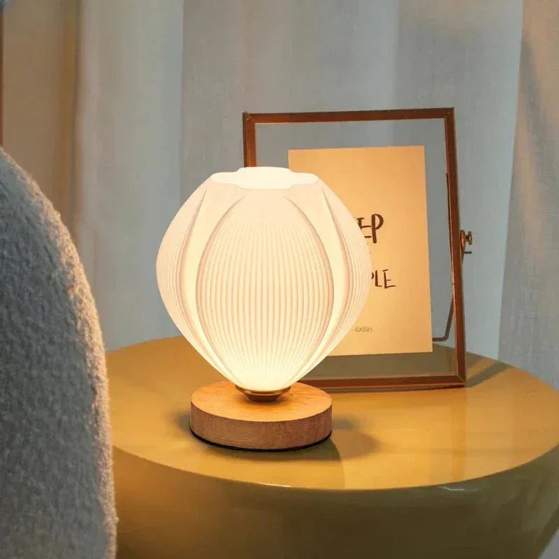 Lampe de table minimaliste en bois à la lueur douce - Rondor