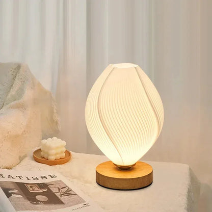 Lampe de table minimaliste en bois à la lueur douce - Rondor