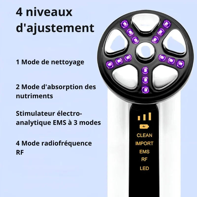 Lifting Visage & Cou 4‑en‑1 – LED, EMS + Vibrations - Rondor