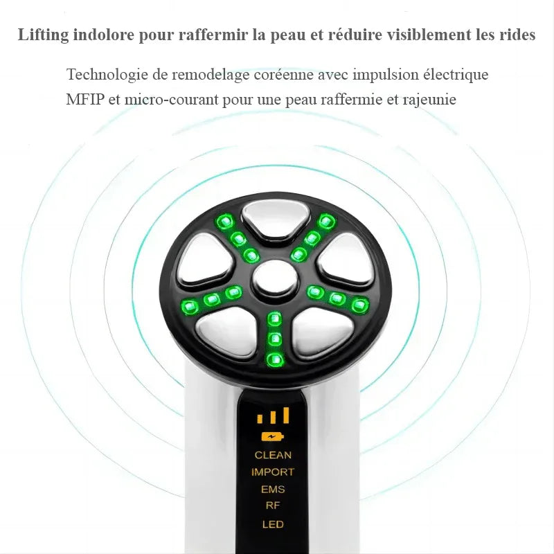 Lifting Visage & Cou 4‑en‑1 – LED, EMS + Vibrations - Rondor