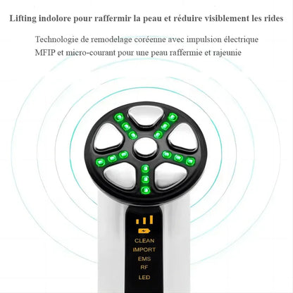 Lifting Visage & Cou 4‑en‑1 – LED, EMS + Vibrations - Rondor