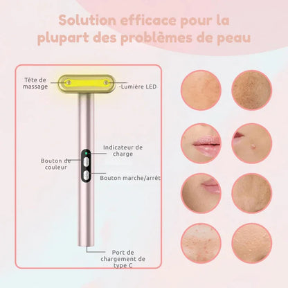 Lisseur Contour Yeux & Visage LED 7 couleurs + Vibration - Rondor