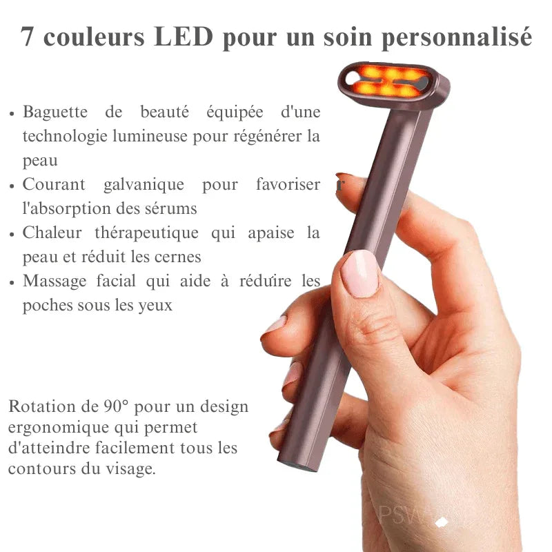 Lisseur Contour Yeux & Visage LED 7 couleurs + Vibration - Rondor