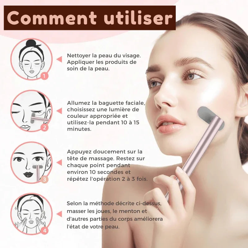 Lisseur Contour Yeux & Visage LED 7 couleurs + Vibration - Rondor