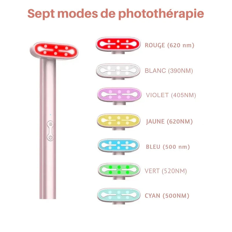 Lisseur Contour Yeux & Visage LED 7 couleurs + Vibration - Rondor