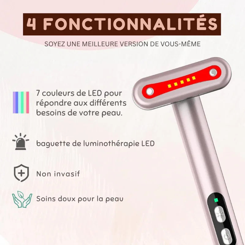 Lisseur Contour Yeux & Visage LED 7 couleurs + Vibration - Rondor