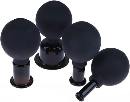 Lot de 4 ventouses anticellulites noires - Rondor