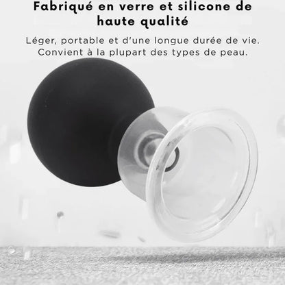 Lot de 4 ventouses anticellulites noires - Rondor