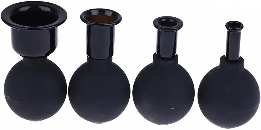 Lot de 4 ventouses anticellulites noires - Rondor