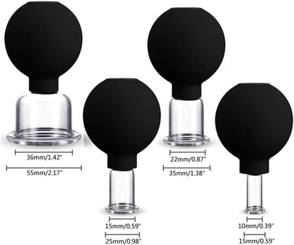 Lot de 4 ventouses anticellulites noires - Rondor