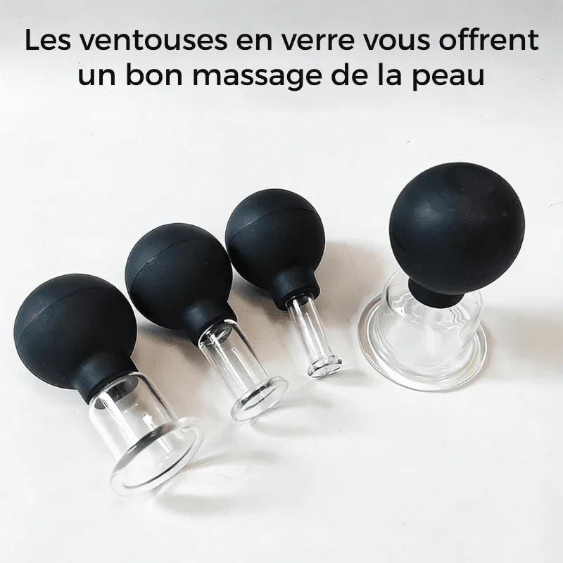 Lot de 4 ventouses anticellulites noires - Rondor