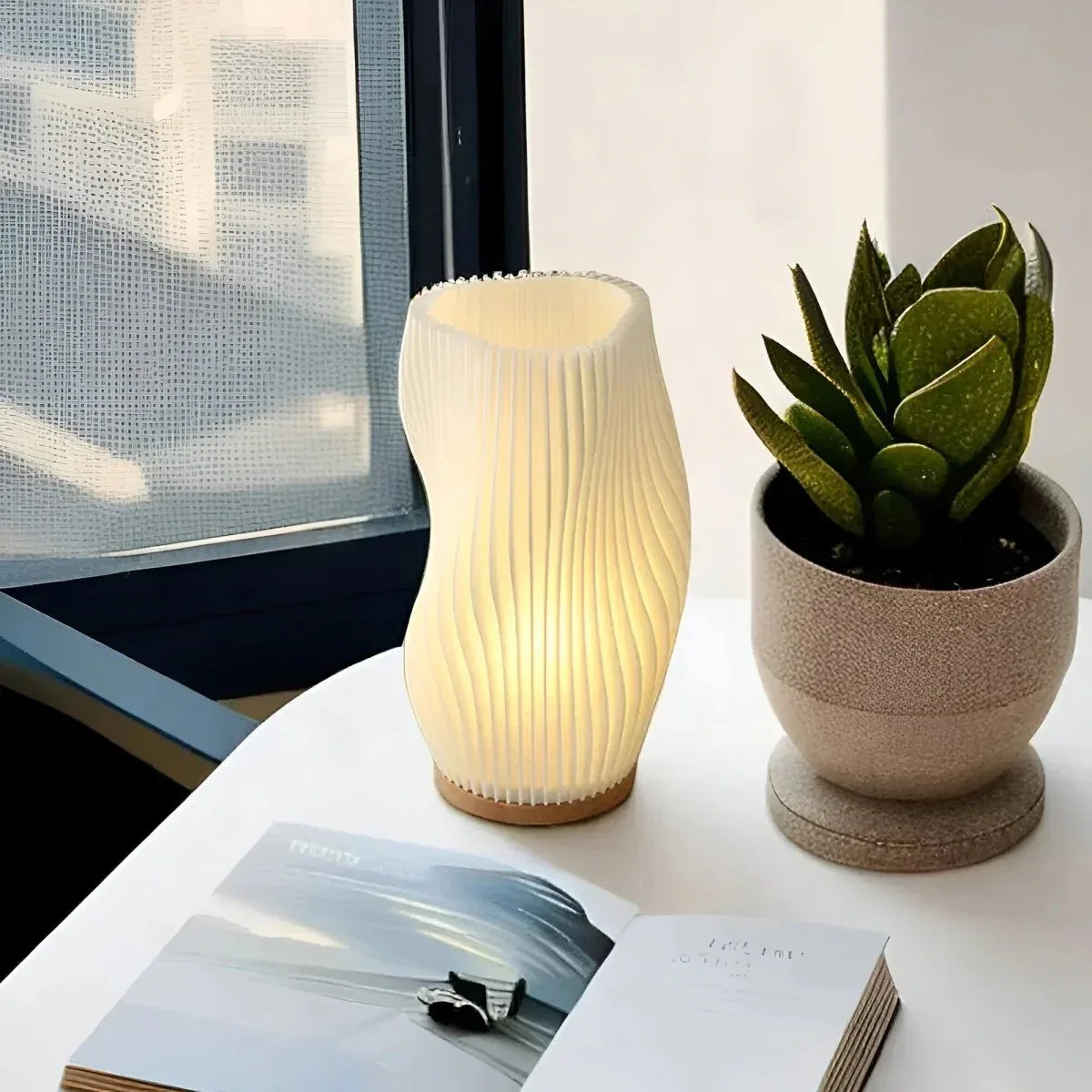 LumiTacto™ – Lampe de Table Dimmable Tactile en Bois Naturel | RONDOR - Rondor