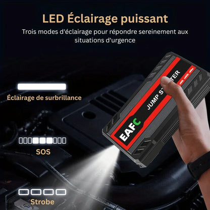 LuxAuto Elite Démarreur de Voiture Portable | Booster d'urgence et chargeur de batterie mobile pour camping - car 12V, idéal pour les voyages - Rondor