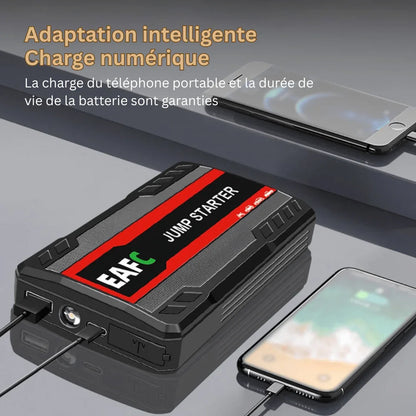 LuxAuto Elite Démarreur de Voiture Portable | Booster d'urgence et chargeur de batterie mobile pour camping - car 12V, idéal pour les voyages - Rondor