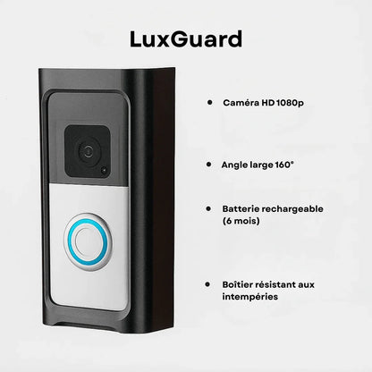 LuxGuard | Sonnette vidéo sans fil avec batterie pour une sécurité optimale - Rondor