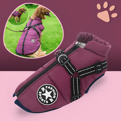 Manteau d’Hiver Imperméable JuJuJacket™ pour Chien avec Harnais Réfléchissant | RONDOR - Rondor