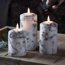 Marbely™ – Set De 3 Bougies Led Marbrées Ambiance Cosy Et Contrôle À Distance | RONDOR - Rondor