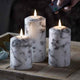 Marbely™ – Set De 3 Bougies Led Marbrées Ambiance Cosy Et Contrôle À Distance | RONDOR