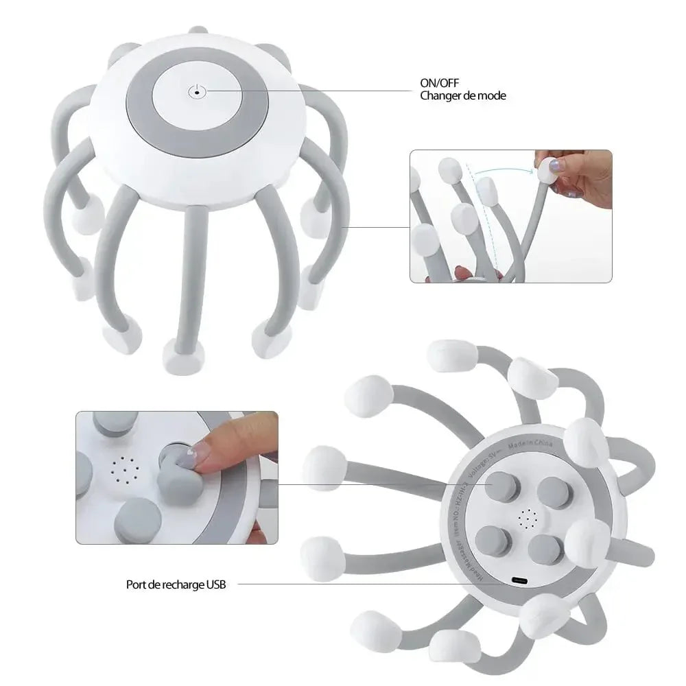 Masseur de tête anti - stress et soulagement des douleurs Spider™ - Rondor