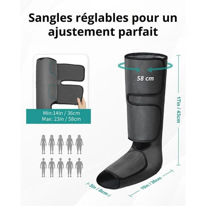 Masseur Fishtec mollets & pieds - Masseur de Jambes avec Compression d'Air pour la Circulation et Relaxation - Rondor