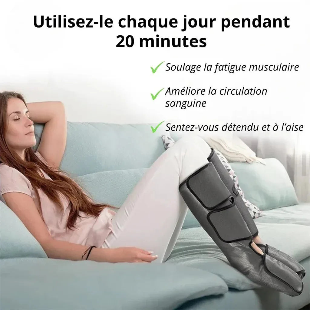 Masseur Fishtec mollets & pieds - Masseur de Jambes avec Compression d'Air pour la Circulation et Relaxation - Rondor