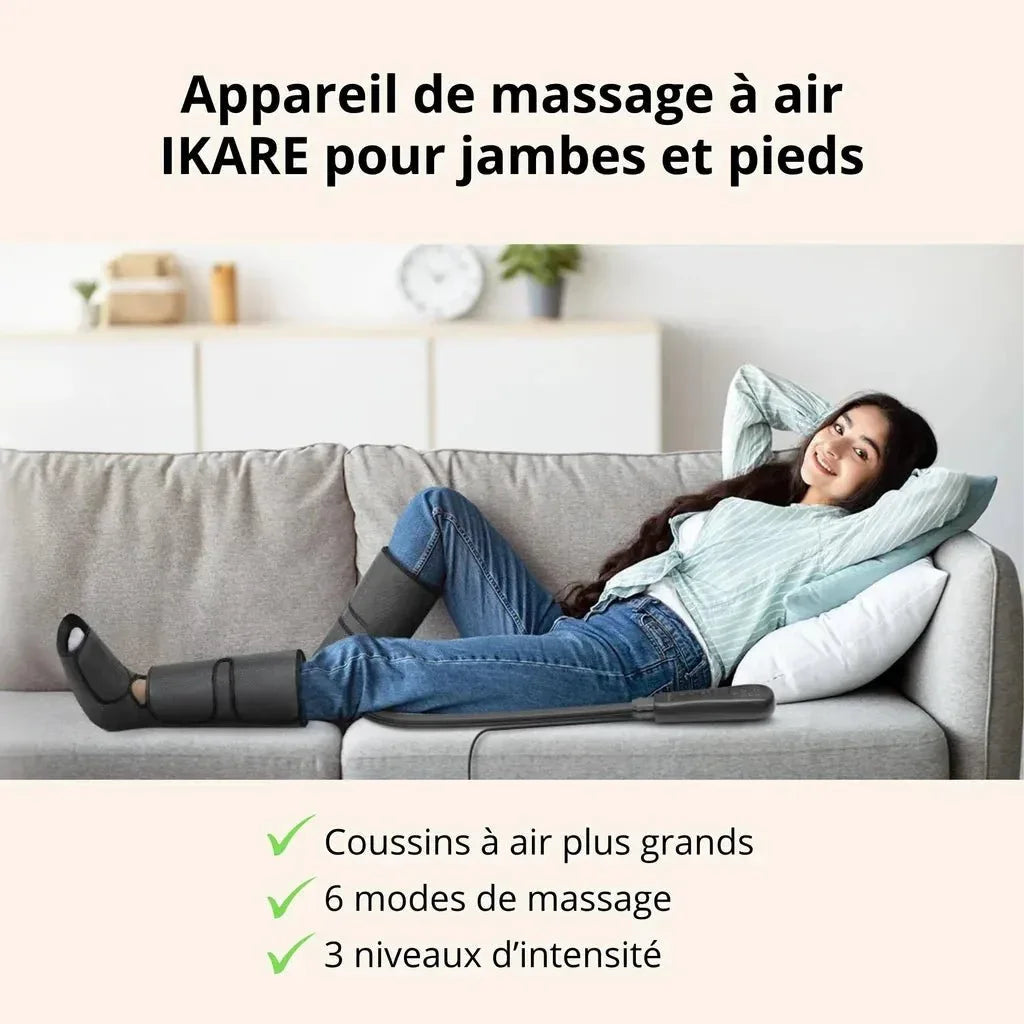 Masseur Fishtec mollets & pieds - Masseur de Jambes avec Compression d'Air pour la Circulation et Relaxation - Rondor