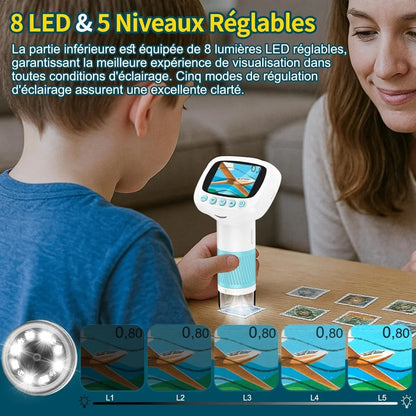 Microscope numérique 2 - en - 1 pour enfants avec fonction réveil - Rondor