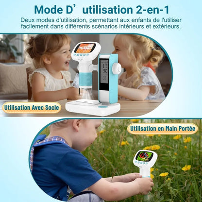 Microscope numérique 2 - en - 1 pour enfants avec fonction réveil - Rondor