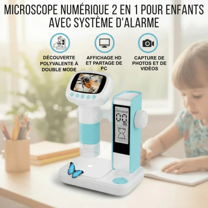 Microscope numérique 2 - en - 1 pour enfants avec fonction réveil - Rondor
