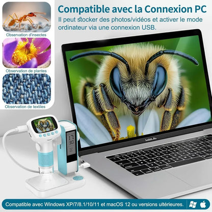 Microscope numérique 2 - en - 1 pour enfants avec fonction réveil - Rondor