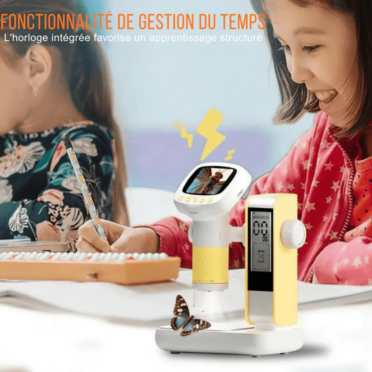 Microscope numérique 2 - en - 1 pour enfants avec fonction réveil - Rondor