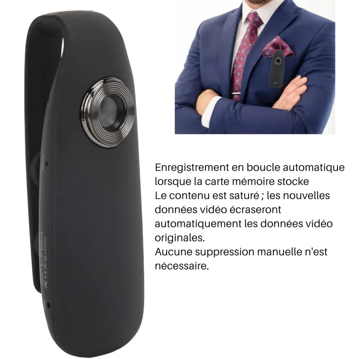 Mini Caméra 1080P – Enregistrement Discret Avec Vision Nocturne et Carte Mémoire 32 Go - Rondor