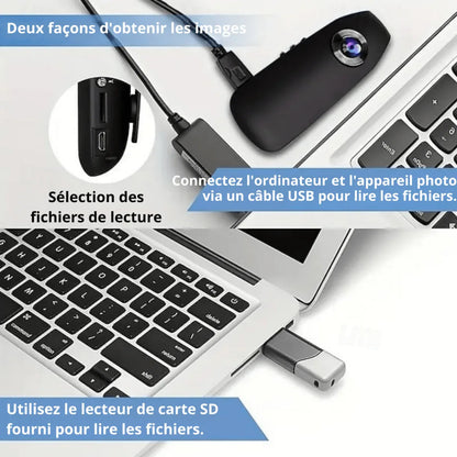 Mini Caméra 1080P – Enregistrement Discret Avec Vision Nocturne et Carte Mémoire 32 Go - Rondor