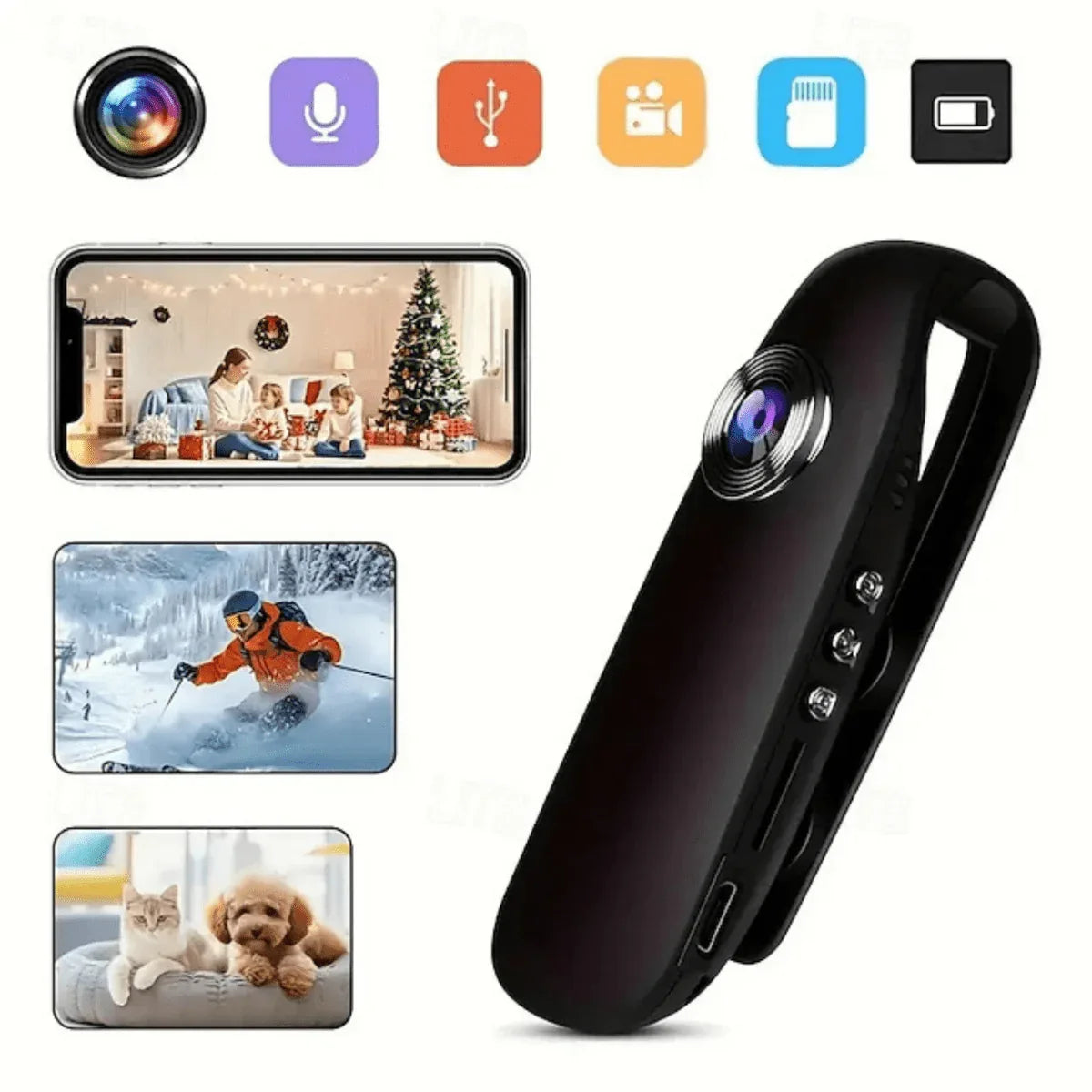Mini Caméra 1080P – Enregistrement Discret Avec Vision Nocturne et Carte Mémoire 32 Go - Rondor