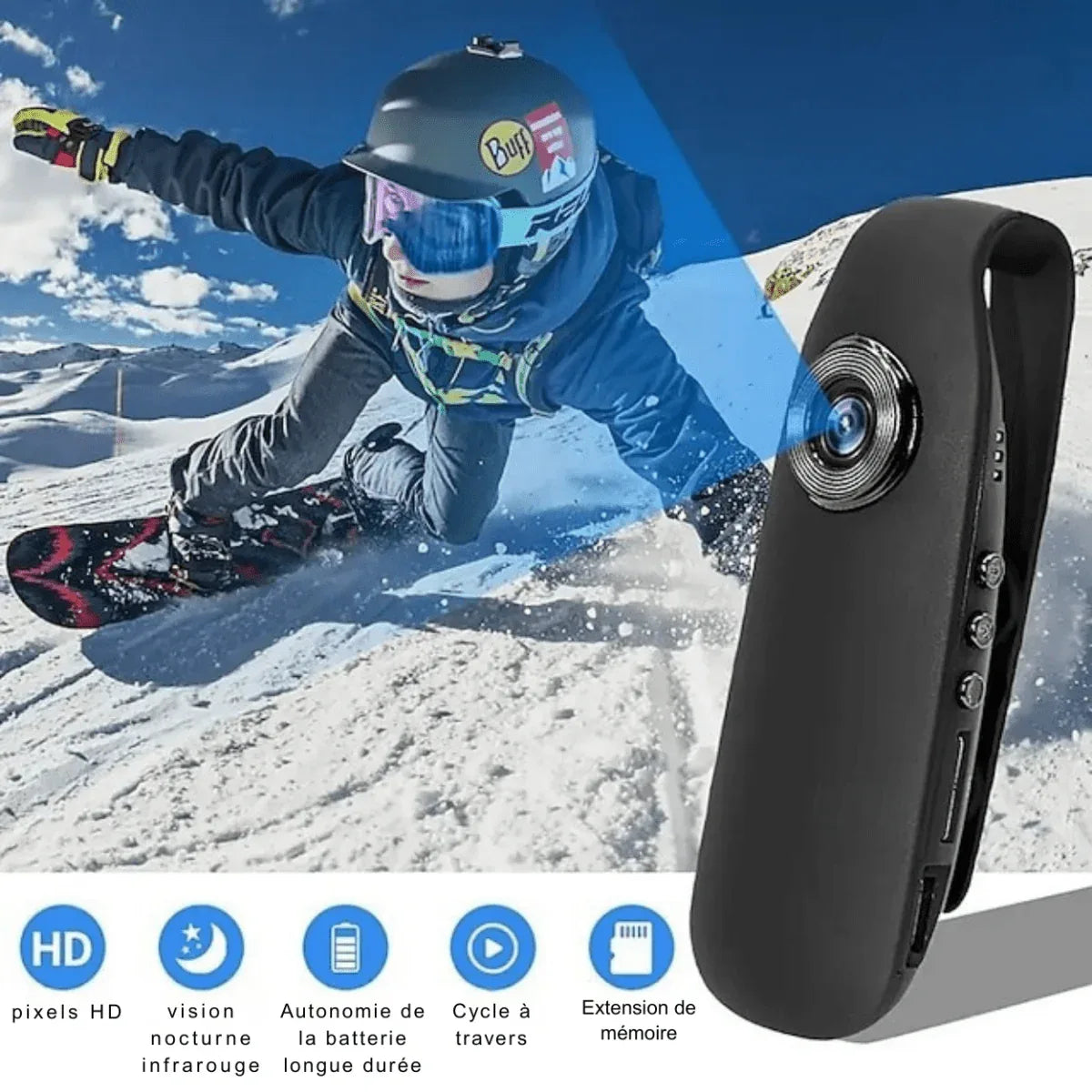 Mini Caméra 1080P – Enregistrement Discret Avec Vision Nocturne et Carte Mémoire 32 Go - Rondor