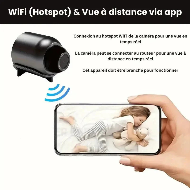 Mini Caméra Espion Sans Fil, Contrôle à Distance et Enregistrement HD - Rondor